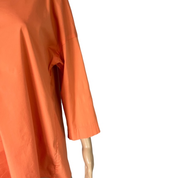 LAFAYETTE 148 Women's Orange Collared 3/4 Length Sleeve Blouse ~ Size Small - Picture 5 of 10